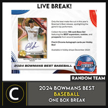 Load image into Gallery viewer, 2024 BOWMAN&#39;S BEST BASEBALL 1 BOX BREAK #A3295 - RANDOM TEAMS