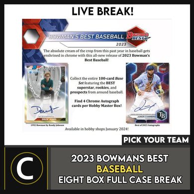 2023 BOWMAN'S BEST BASEBALL 8 BOX (FULL CASE) BREAK #A3118 - PICK YOUR TEAM