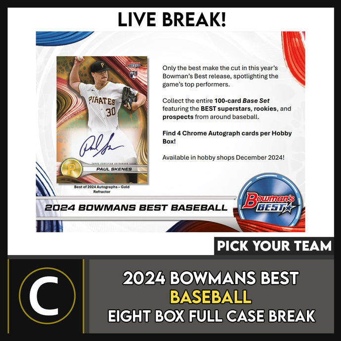 2024 BOWMAN'S BEST BASEBALL 8 BOX (FULL CASE) BREAK #A3288 - PICK YOUR TEAM