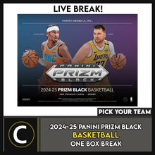 Load image into Gallery viewer, 2024-25 PANINI PRIZM BLACK BASKETBALL 1 BOX BREAK #B3244 - PICK YOUR TEAM