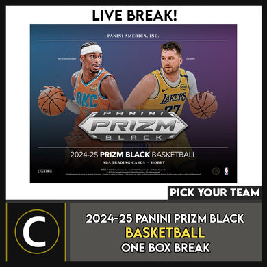 2024-25 PANINI PRIZM BLACK BASKETBALL 1 BOX BREAK #B3244 - PICK YOUR TEAM