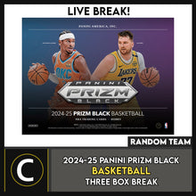 Load image into Gallery viewer, 2024-25 PANINI PRIZM BLACK BASKETBALL 3 BOX BREAK #B3247 - RANDOM TEAMS