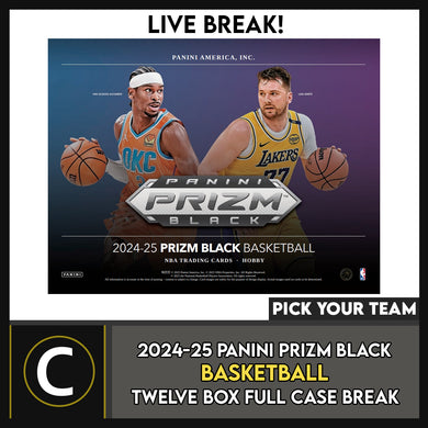 2024-25 PANINI PRIZM BLACK BASKETBALL 12 BOX (FULL CASE) BREAK #B3241 - PICK YOUR TEAM