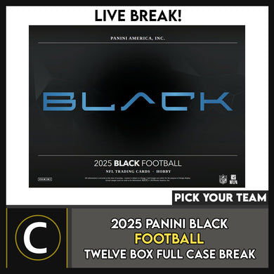 2025 PANINI BLACK FOOTBALL 12 BOX (FULL CASE) BREAK #F3334 - PICK YOUR TEAM