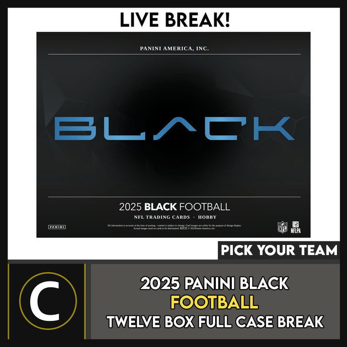 2025 PANINI BLACK FOOTBALL 12 BOX (FULL CASE) BREAK #F3334 - PICK YOUR TEAM
