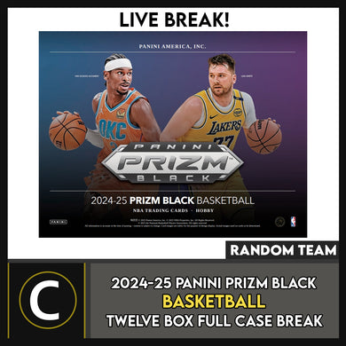 2024-25 PANINI PRIZM BLACK BASKETBALL 12 BOX (FULL CASE) BREAK #B3245 - RANDOM TEAMS