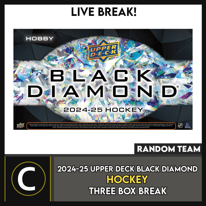 2024-25 UPPER DECK BLACK DIAMOND HOCKEY 3 BOX BREAK #H3411 - RANDOM TEAM