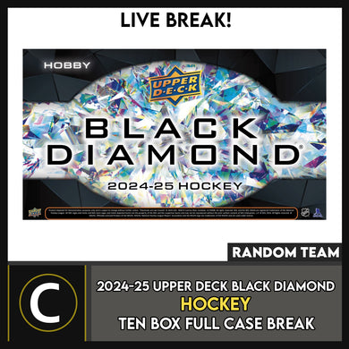 2024-25 UPPER DECK BLACK DIAMOND HOCKEY 10 BOX (FULL CASE) BREAK #H3409 - RANDOM TEAM