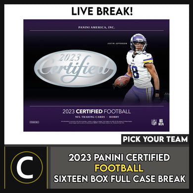 2023 PANINI CERTIFIED FOOTBALL 16 BOX (FULL CASE) BREAK #F3047 - PICK YOUR TEAM