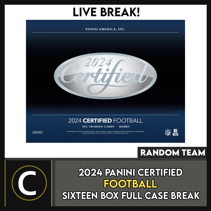 2024 PANINI CARTIFIED FOOTBALL 16 BOX (FULL CASE) BREAK #F3192 - RANDOM TEAMS