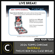 Load image into Gallery viewer, 2024 TOPPS CHROME HOBBY BASEBALL 12 BOX (FULL CASE) BREAK #A3175 - PICK YOUR TEAM