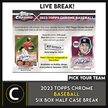 Load image into Gallery viewer, 2023 TOPPS CHROME BASEBALL 6 BOX (HALF CASE) BREAK #A2008 - PICK YOUR TEAM
