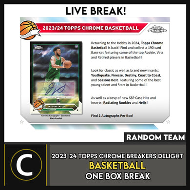 2023-24 TOPPS CHROME BREAKERS DELIGHT BASKETBALL 1 BOX BREAK #B3120