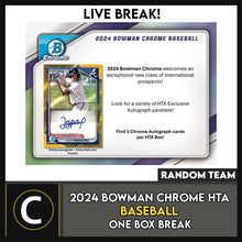 Load image into Gallery viewer, 2024 BOWMAN CHROME BASEBALL HTA CHOICE 1 BOX BREAK #A3224 - RANDOM TEAMS