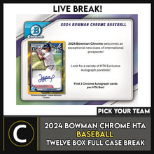 Load image into Gallery viewer, 2024 BOWMAN CHROME BASEBALL HTA CHOICE 12 BOX (FULL CASE) BREAK #A3217 - PICK YOUR TEAM