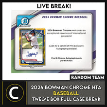 Load image into Gallery viewer, 2024 BOWMAN CHROME BASEBALL HTA CHOICE 12 BOX (FULL CASE) BREAK #A3221 - RANDOM TEAMS