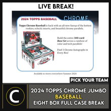 Load image into Gallery viewer, 2024 TOPPS CHROME JUMBO HTA BASEBALL 8 BOX (FULL CASE) BREAK #A3180 - PICK YOUR TEAM