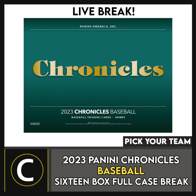 2023 PANINI CHRONICLES BASEBALL 16 BOX (FULL CASE) BREAK #A3070 - PICK YOUR TEAM