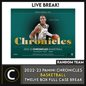 2022-23 PANINI CHRONICLES BASKETBALL 6 BOX (HALF CASE) BREAK #B2004 - RANDOM TEAMS