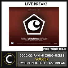 Load image into Gallery viewer, 2022/23 PANINI CHRONICLES SOCCER 12 BOX FULL CASE BREAK #S314 - PICK YOUR TEAM