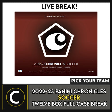 2022/23 PANINI CHRONICLES SOCCER 12 BOX FULL CASE BREAK #S314 - PICK YOUR TEAM
