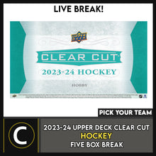 Load image into Gallery viewer, 2023-24 UPPER DECK CLEAR CUT HOCKEY 5 BOX BREAK #H3449 - PICK YOUR TEAM