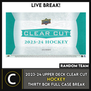 2023-24 UPPER DECK CLEAR CUT HOCKEY 30 BOX (MASTER CASE) BREAK #H3437 - RANDOM TEAM