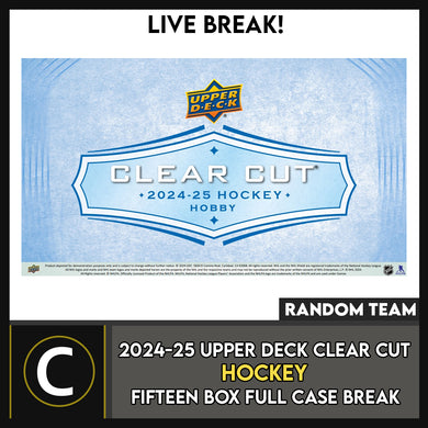 2024-25 UPPER CLEAR CUT HOCKEY 15 BOX (FULL CASE) BREAK #H3583 - RANDOM TEAM