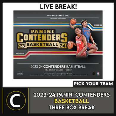 2023-24 PANINI CONTENDERS BASKETBALL 3 BOX BREAK #B3104 - PICK YOUR TEAM