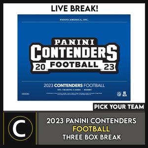 2023 PANINI CONTENDERS FOOTBALL 3 BOX BREAK #F3119 - PICK YOUR TEAM