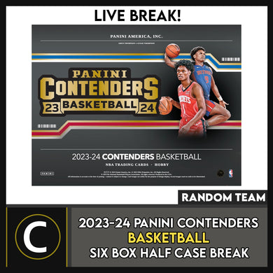 2023-24 PANINI CONTENDERS BASKETBALL 6 BOX (HALF CASE) BREAK #B3106 - RANDOM TEAMS