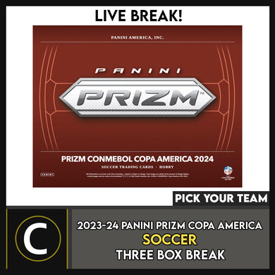 2023-24 PANINI PRIZM COPA AMERICA SOCCER 3 BOX BREAK #S3032 - PICK YOUR TEAM