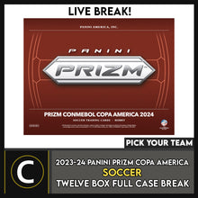 Load image into Gallery viewer, 2023-24 PANINI PRIZM COPA AMERICA SOCCER 12 BOX (FULL CASE) BREAK #S3030 - PICK YOUR TEAM