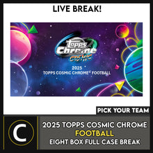 Load image into Gallery viewer, 2025 TOPPS COSMIC CHROME FOOTBALL 8 BOX (FULL CASE) BREAK #F3384 - PICK YOUR TEAM