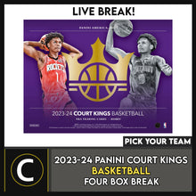 Load image into Gallery viewer, 2023-24 PANINI COURT KINGS BASKETBALL 4 BOX BREAK #B3055 - PICK YOUR TEAM