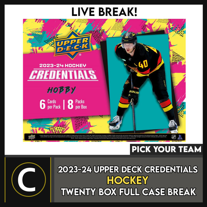 2023-24 UPPER DECK CREDENTIALS HOCKEY 20 BOX (FULL CASE) BREAK #H3304