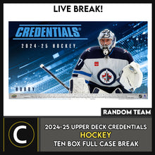Load image into Gallery viewer, 2024-25 UPPER DECK CREDENTIALS HOCKEY 5 BOX (HALF CASE) BREAK #H3597 - RANDOM TEAM