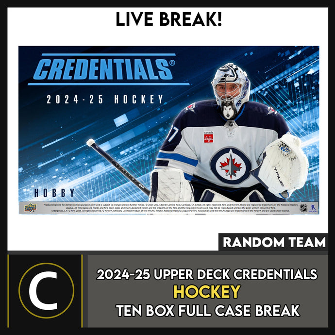 2024-25 UPPER DECK CREDENTIALS HOCKEY 5 BOX (HALF CASE) BREAK #H3597 - RANDOM TEAM