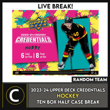 Load image into Gallery viewer, 2023-24 UPPER DECK CREDENTIALS HOCKEY 10 BOX (INNER CASE) BREAK #H3308 - RANDOM TEAM