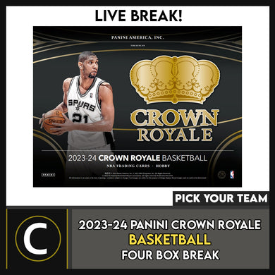 2023-24 PANINI CROWN ROYALE BASKETBALL 4 BOX BREAK #B3081 - PICK YOUR TEAM