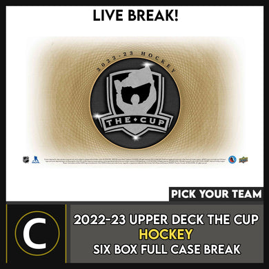 2022-23 UPPER DECK THE CUP HOCKEY 6 BOX (FULL CASE) BREAK #H3353 - PICK YOUR TEAM