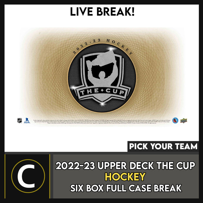 2022-23 UPPER DECK THE CUP HOCKEY 6 BOX (FULL CASE) BREAK #H3353 - PICK YOUR TEAM