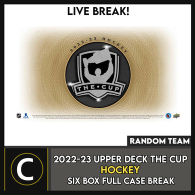 2022-23 UPPER DECK THE CUP HOCKEY 6 BOX (FULL CASE) BREAK #H3320 - RANDOM TEAM