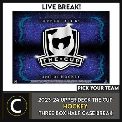 2023-24 UPPER DECK THE CUP HOCKEY 3 BOX (HALF CASE) BREAK #H3551 - PICK YOUR TEAM