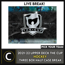 Load image into Gallery viewer, 2021-22 UPPER DECK THE CUP HOCKEY 3 BOX (HALF CASE) BREAK #H3084 - PICK YOUR TEAM