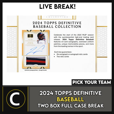 2024 TOPPS DEFINITIVE BASEBALL 2 BOX (FULL CASE) BREAK #A3278 - PICK YOUR TEAM