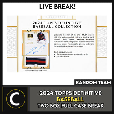 2024 TOPPS DEFINITIVE BASEBALL 2 BOX (FULL CASE) BREAK #A3280 - RANDOM TEAMS