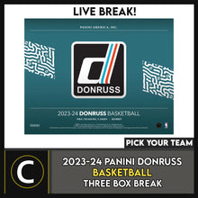 Load image into Gallery viewer, 2023-24 DONRUSS BASKETBALL 3 BOX BREAK #B3045 - PICK YOUR TEAM