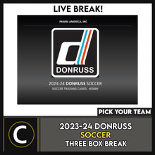 Load image into Gallery viewer, 2023-24 DONRUSS SOCCER 3 BOX BREAK #S3027 - PICK YOUR TEAM