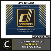 Load image into Gallery viewer, 2024 DONRUSS BASEBALL 4 BOX BREAK #A3187 - PICK YOUR TEAM